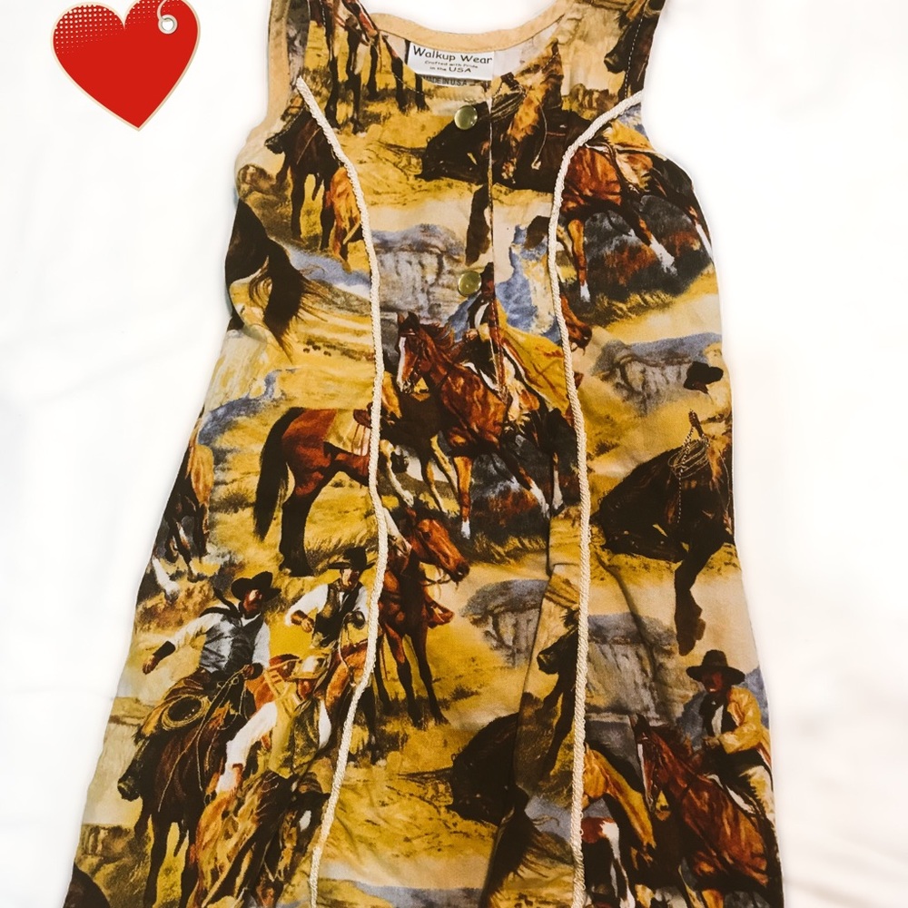 3T Country Cowgirl Dress Horses in the Wild West